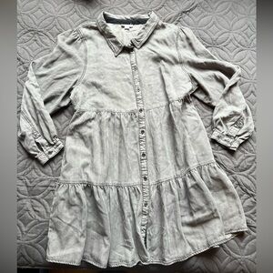 Serra Grey Button-Front Shirt Dress size XL